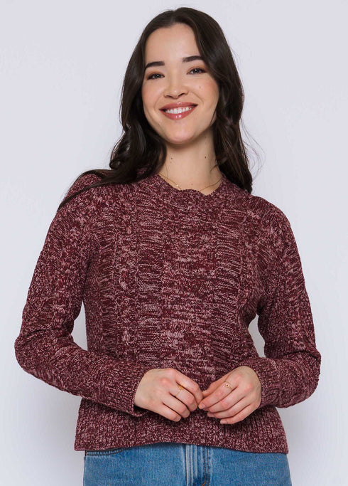 Willa-Cabled Raglan Pullover